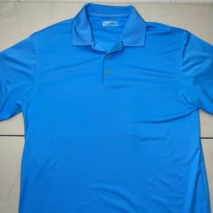 Nike Mens Polo Golf Shirt Large Short Sleeve Blue Fit Dry Collared